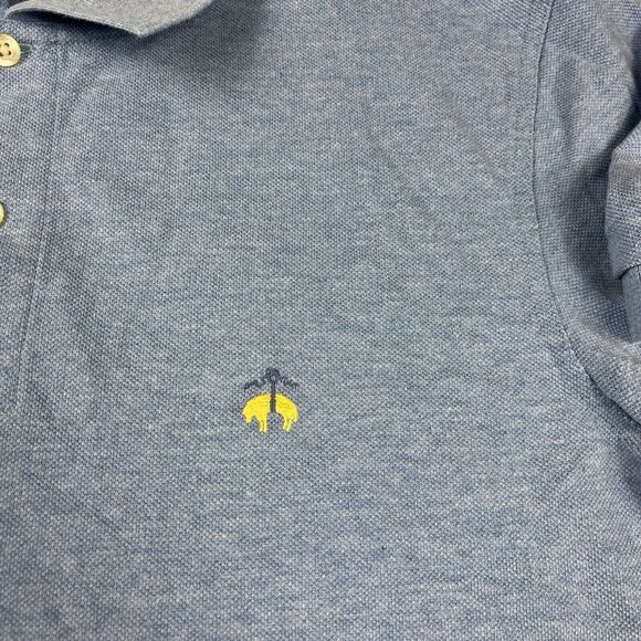 Brooks Brothers Mens Performance Polo Shirt Blue Short Sleeve Slim Fit MEDIUM - Picture 4 of 10